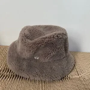 Ganni | Accessories | Ganni Taupe Fluffy Tech Bucket Hat  display picture 2